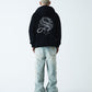 2-Tone Rhinestone Cross Zip Hoodie