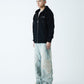 2-Tone Rhinestone Cross Zip Hoodie