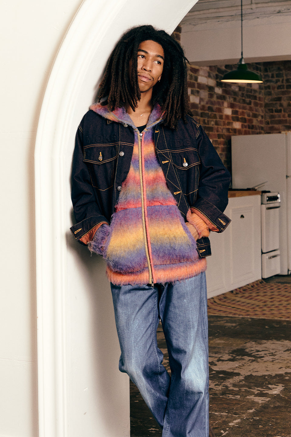 Gradation Mohair Zip Knit