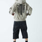 Fire Bones Layered Sleeve Zip Hoodie