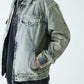 Cross Leather Patch Denim Jacket