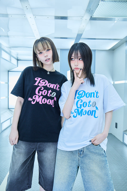 【I don't go to the moon】 Logo Tee - Oversize Fit