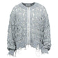 Openwork Zip Knit Cardigan