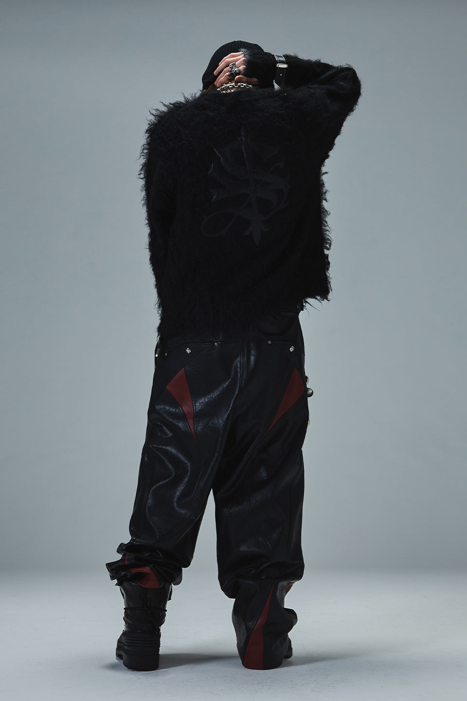 Tribal Cross Pierced Shaggy Knit