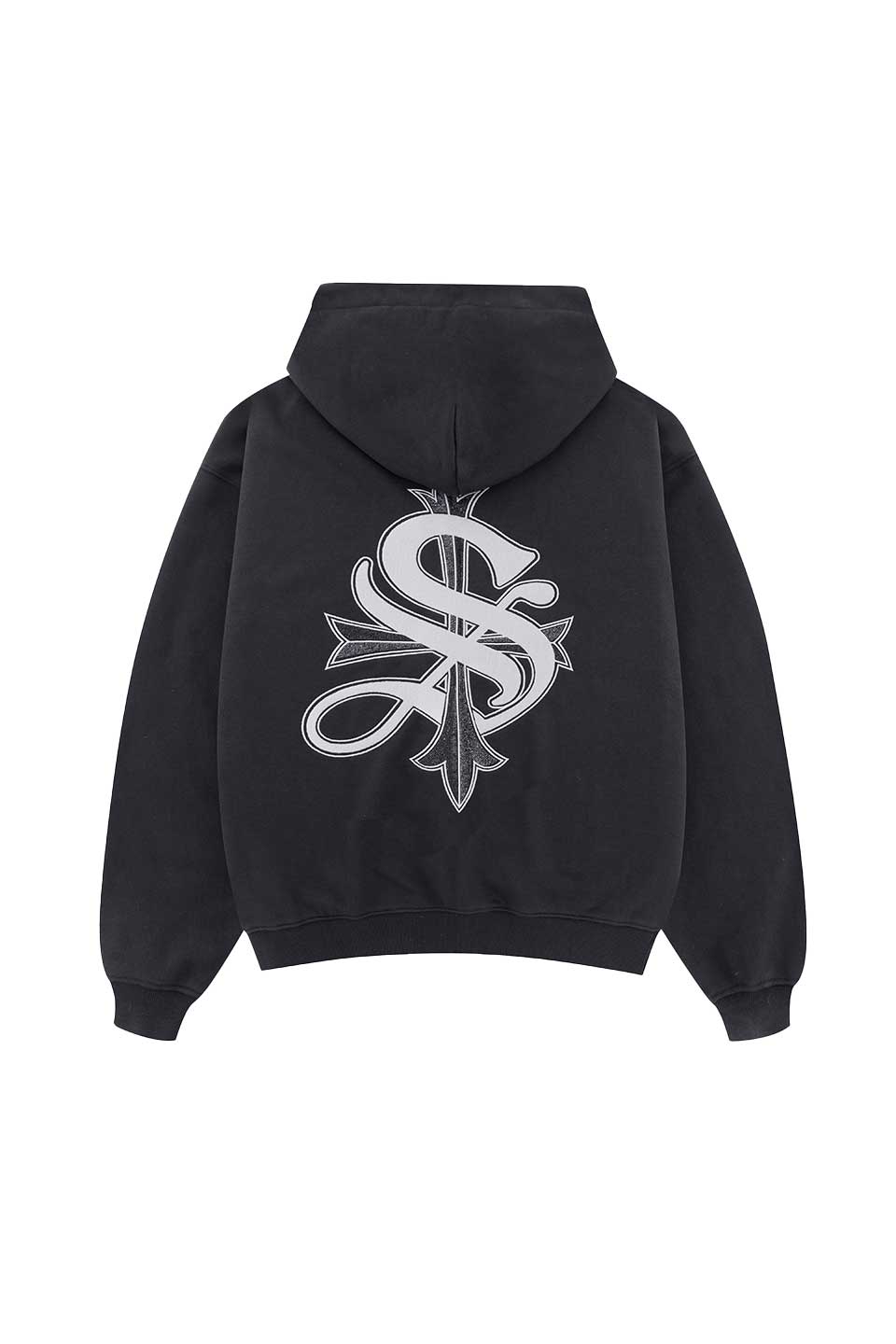 2-Tone Rhinestone Cross Zip Hoodie