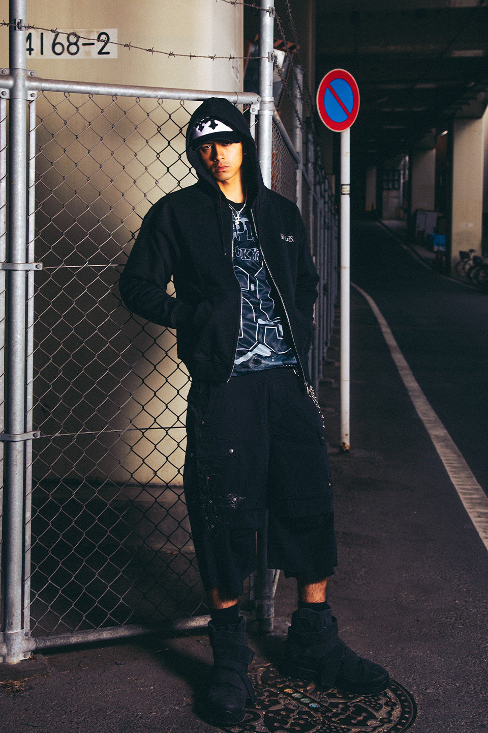 2-Tone Rhinestone Cross Zip Hoodie