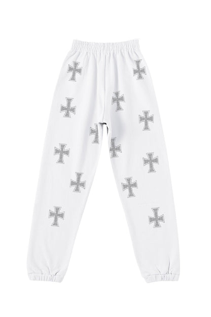 【予約商品】White Cross Rhinestone Jogger【10月下旬~11月上旬お届け】