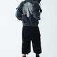 Fire Bones Layered Sleeve Zip Hoodie