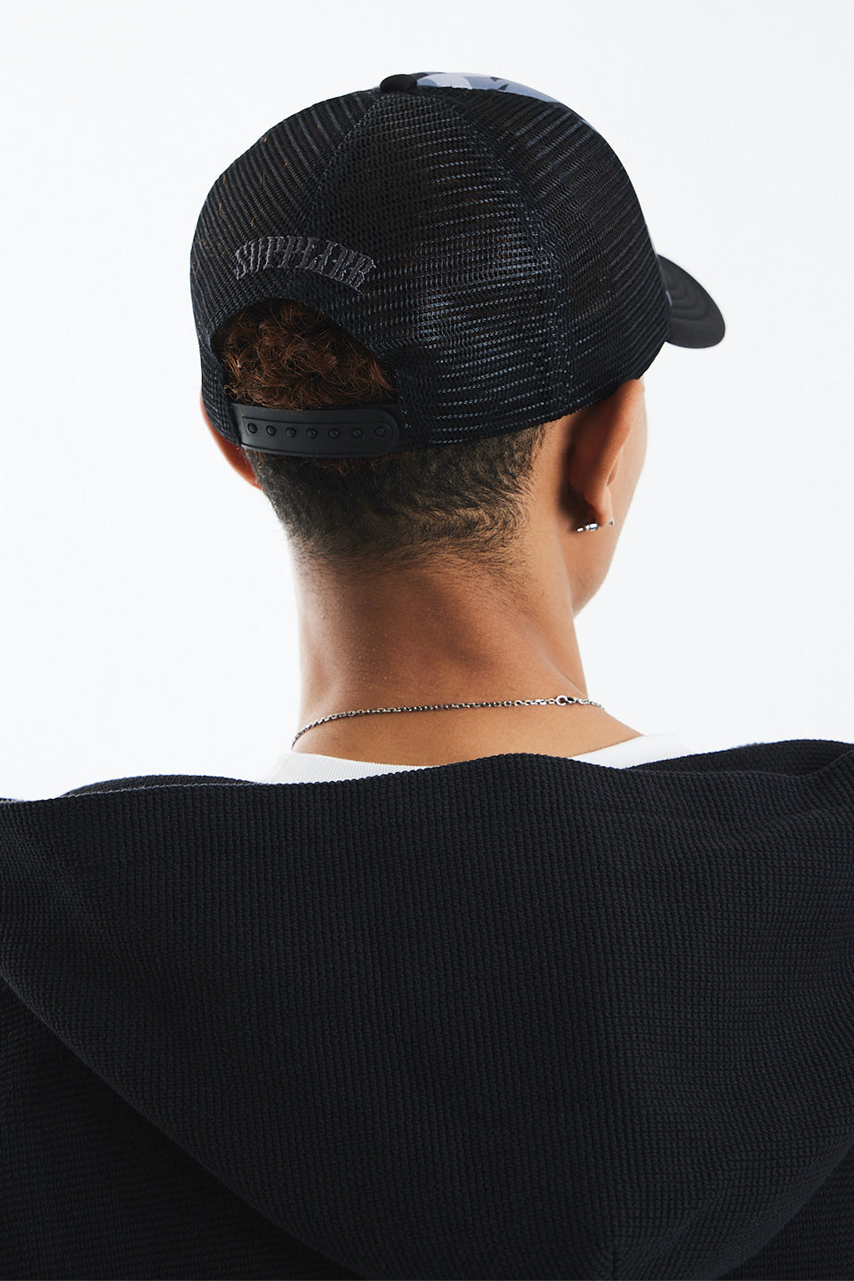Tribal Camo Cross Leather Patch Mesh Cap