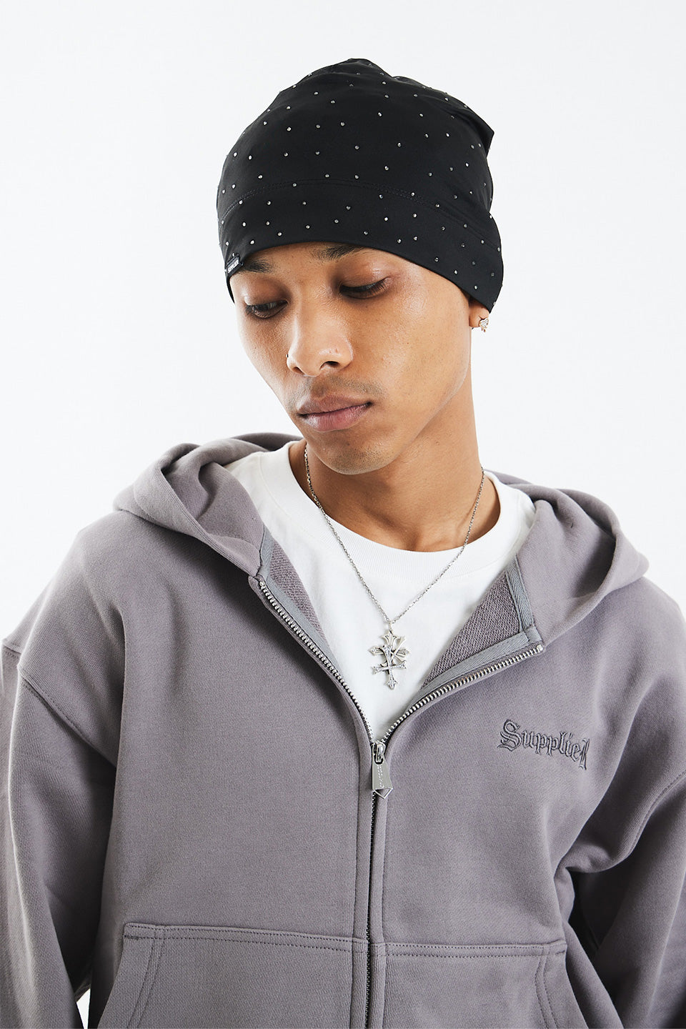 Rhinestone Skull Cap Beanie