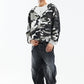 Camouflage Cross Leather Patch Zip Hoodie