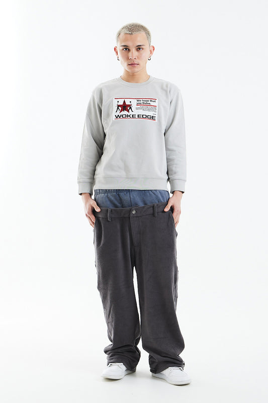 Washed Fleece Layered Pants