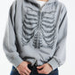 Fire Skeleton Rhinestone Zip Hoodie