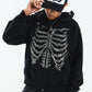 Fire Skeleton Rhinestone Zip Hoodie
