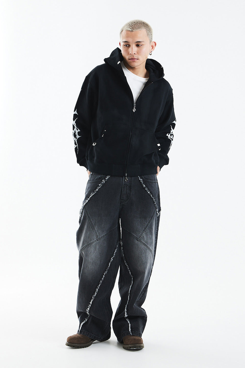 Tribal Bones Pierced Zip Hoodie