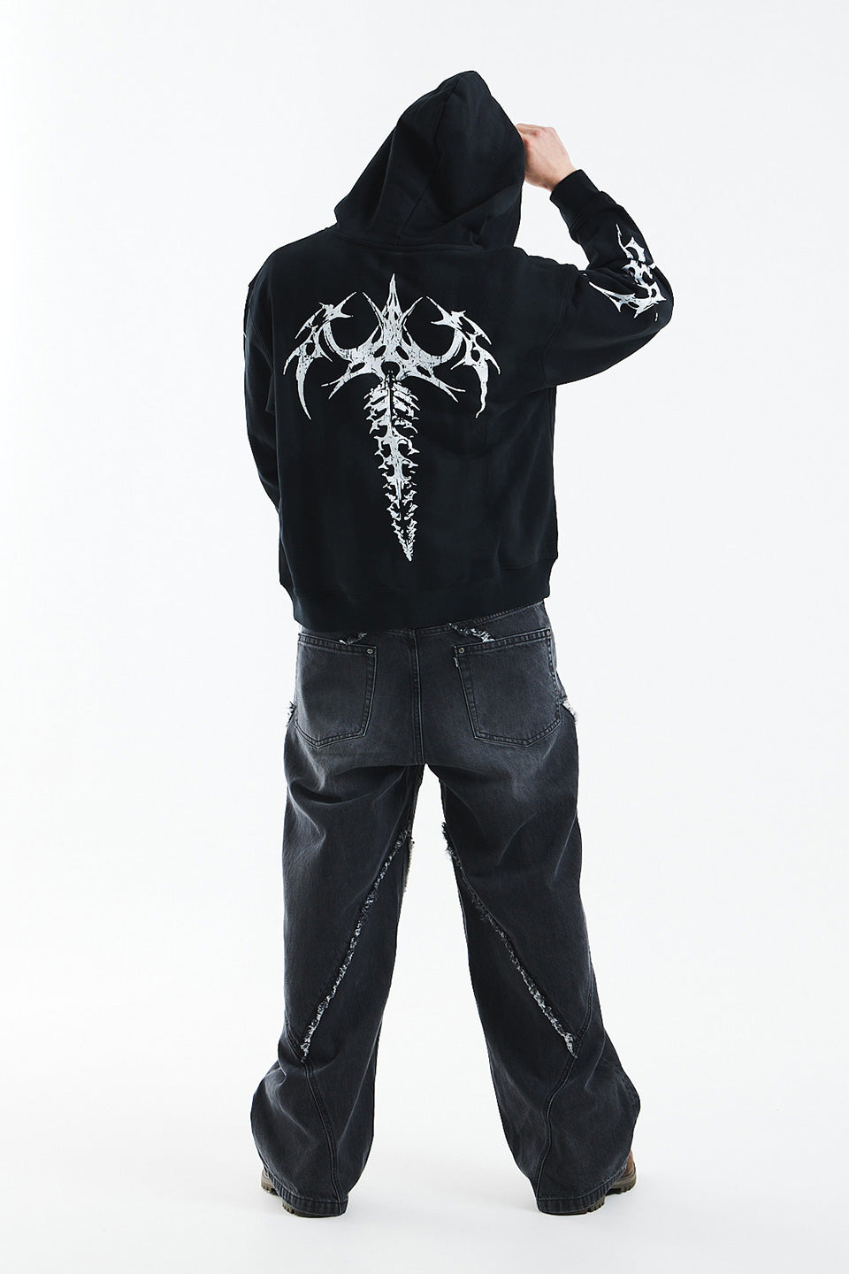 Tribal Bones Pierced Zip Hoodie