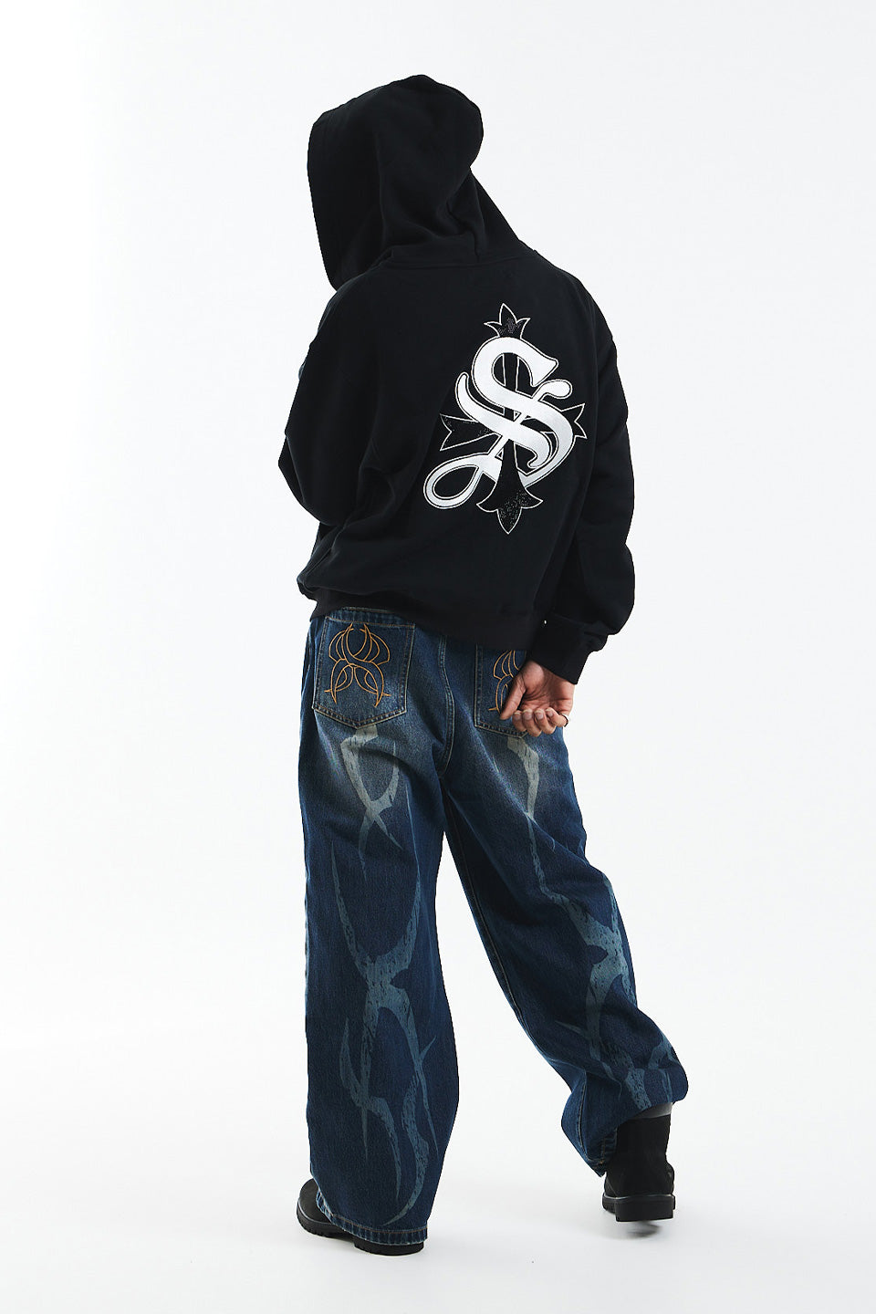 Vintage Wash Tribal Double Knee Baggy Jeans｜SUPPLIER｜デニムパンツ