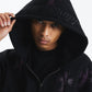Black x Purple Cross Rhinestone Zip Hoodie