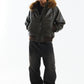 Faux Fur Hooded Bomber Jacket
