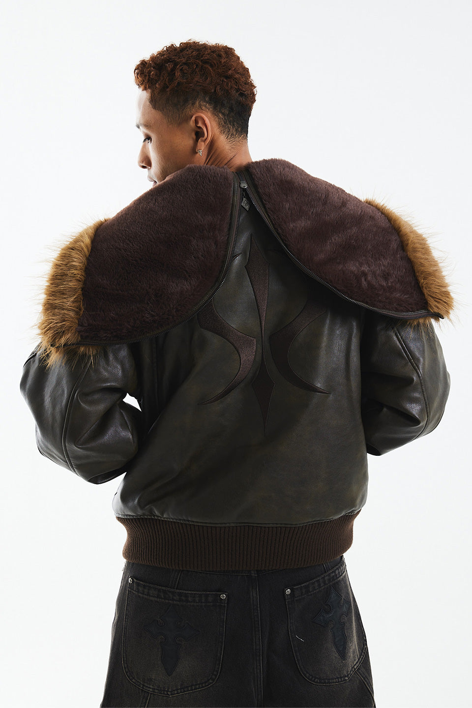 Faux Fur Hooded Bomber Jacket