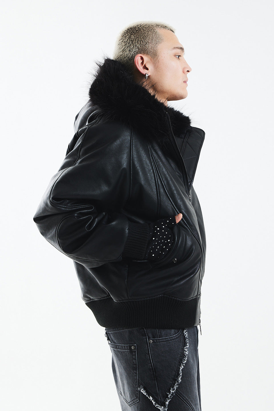 Faux Fur Hooded Bomber Jacket｜SUPPLIER｜ジャケット