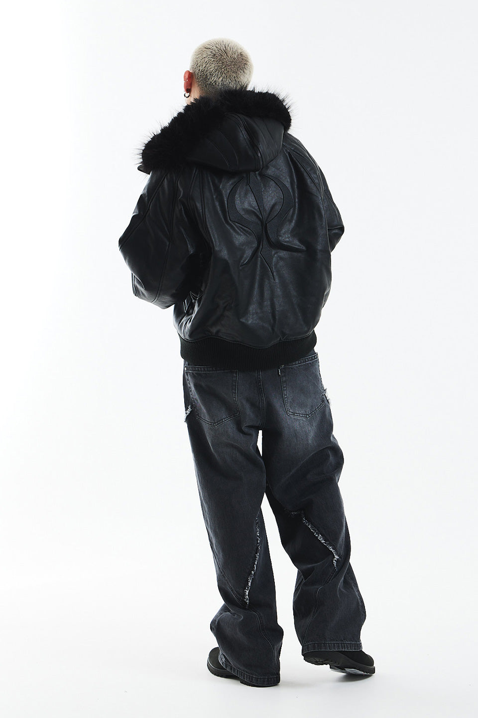 Faux Fur Hooded Bomber Jacket