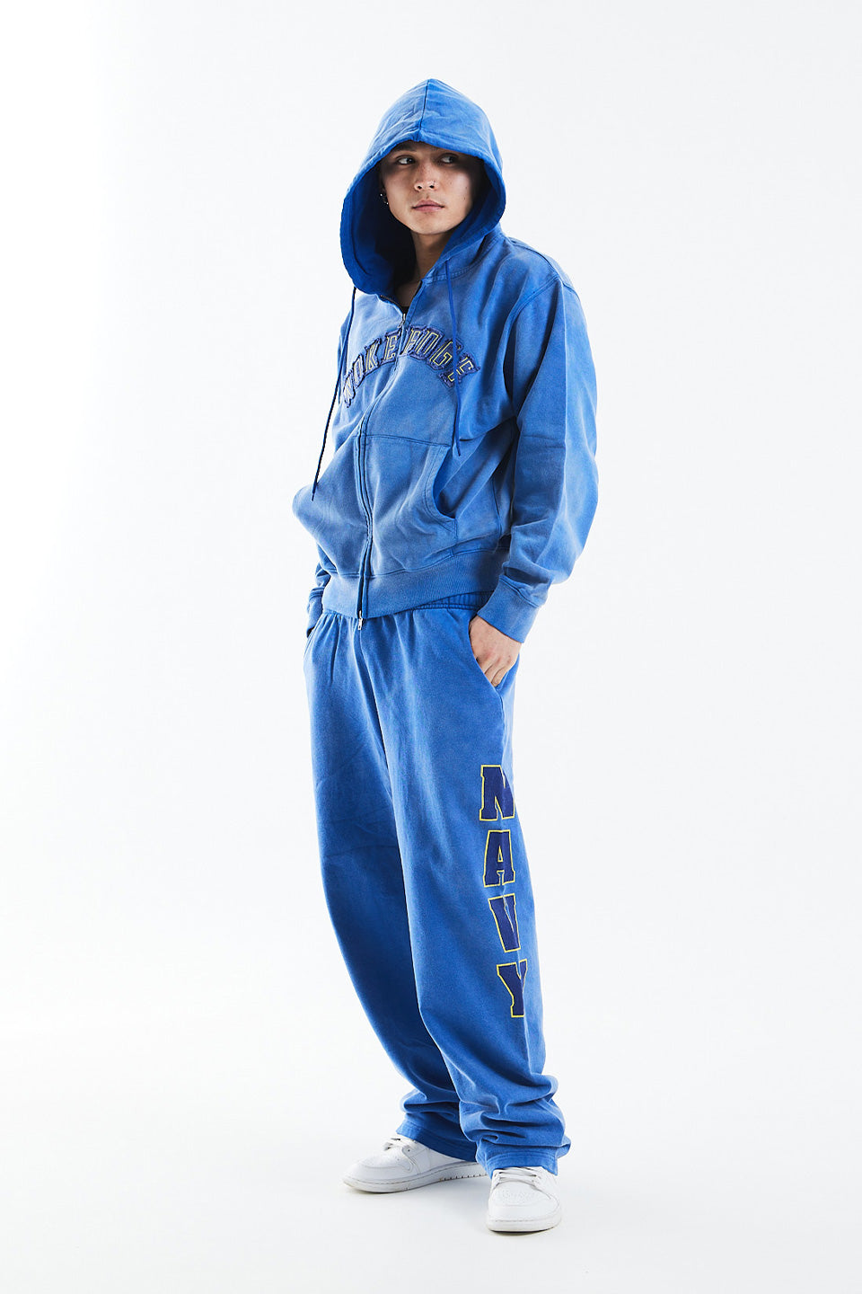 Faded Navy Sweat Pants｜WOKE EDGE｜スウェットパンツ,ぱんつ