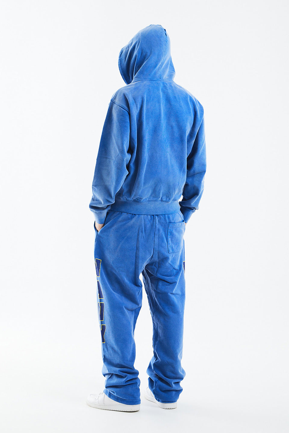 Faded Embroidery Zip Up Hoodie