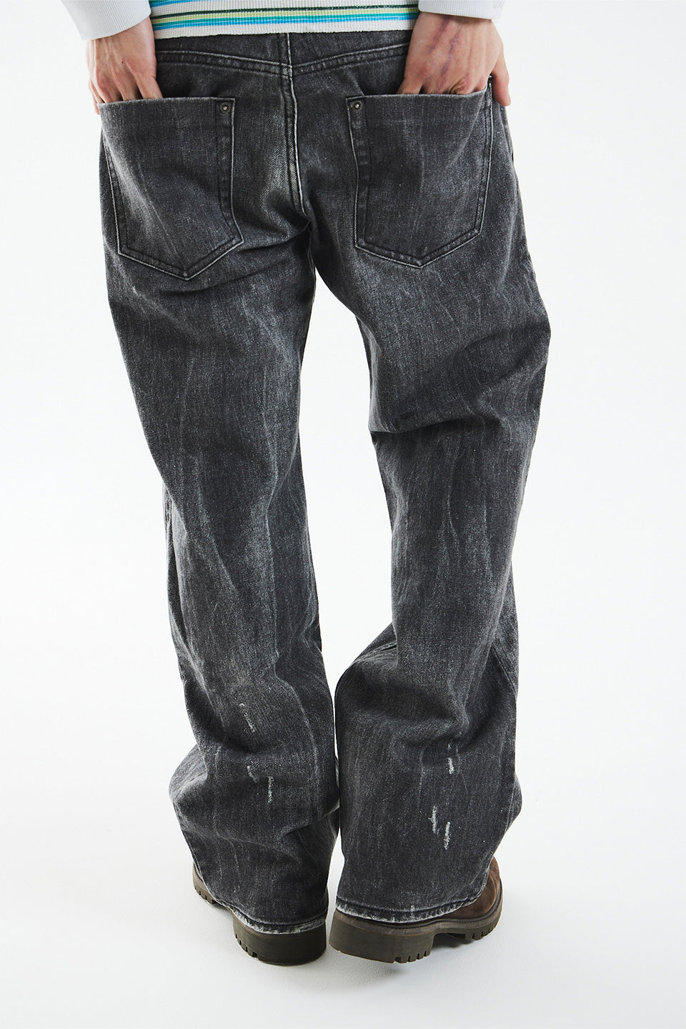 Printed Loose Flare Denim