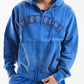 Faded Embroidery Zip Up Hoodie