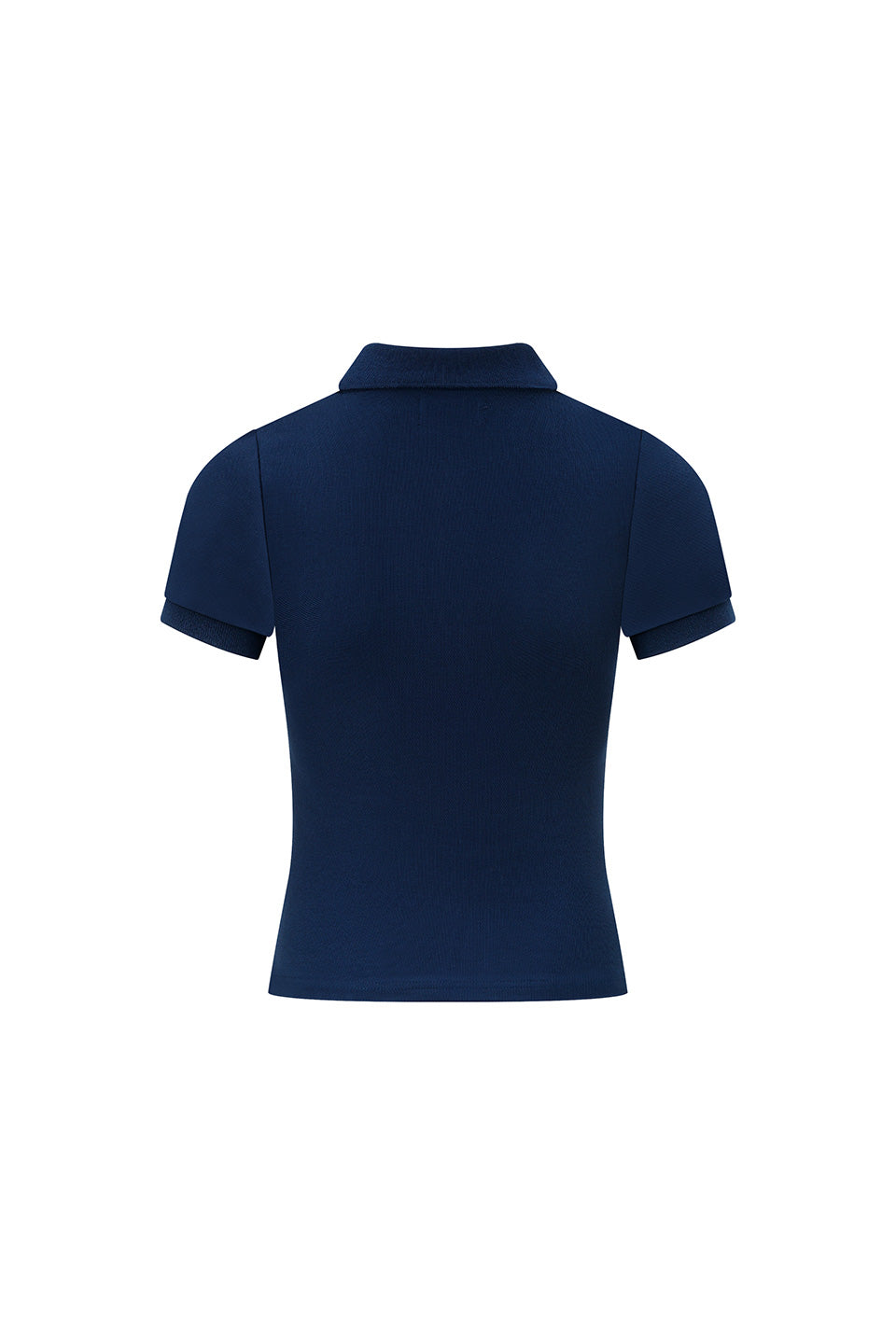 Rhinestone Leopard Logo Polo Shirt Women's Navy