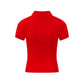 Rhinestone Leopard Logo Polo Shirt Women's Red