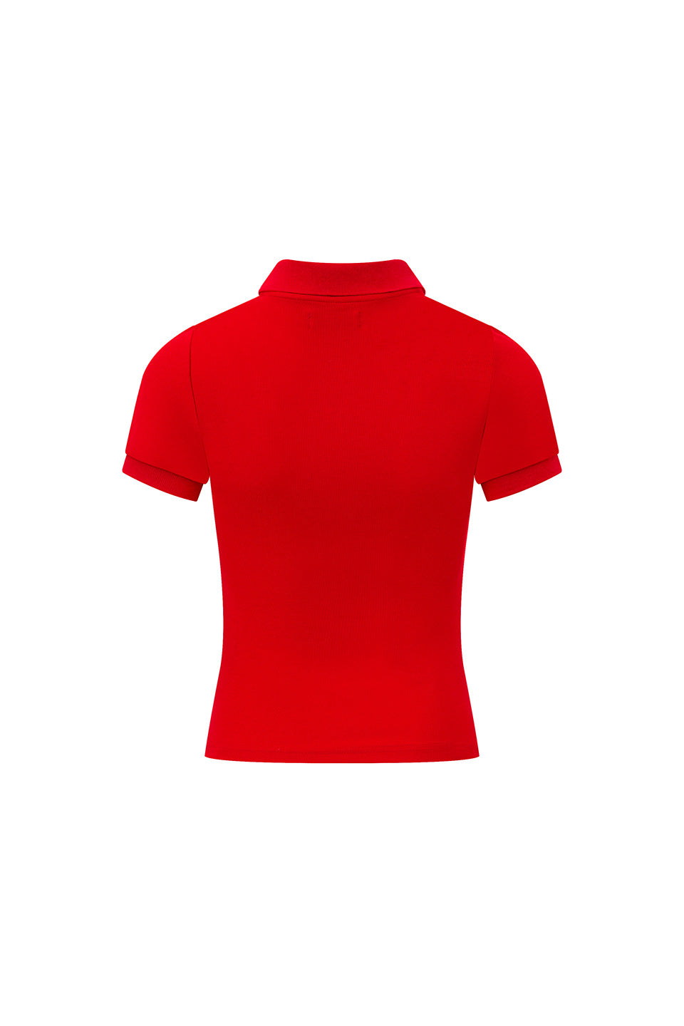 Rhinestone Leopard Logo Polo Shirt Women's Red