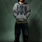 Fire Bones Leather Patch Zip Hoodie