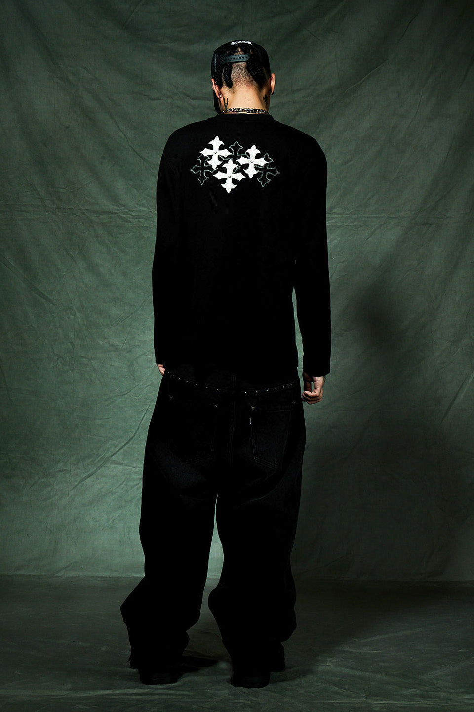 Multiple Cross Thermal Long Sleeve Tee