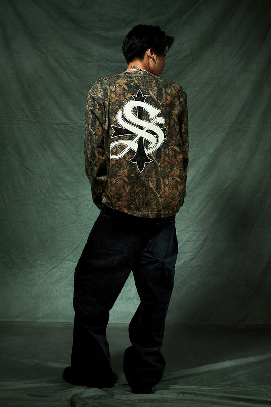 Cross Rhinestone Long Sleeve Tee