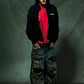 Spray Cross Rhinestone Zip Hoodie