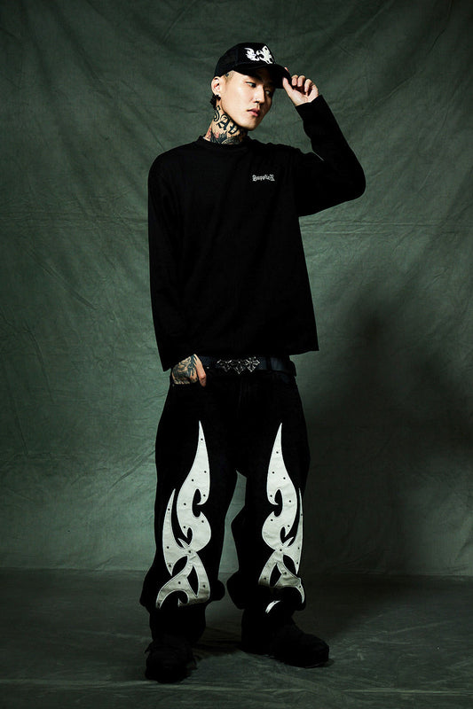 Multiple Cross Thermal Long Sleeve Tee