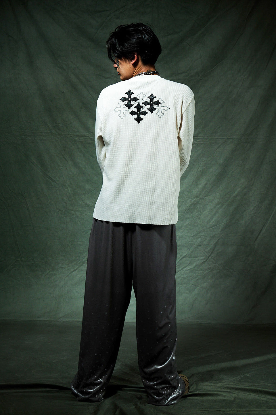 Multiple Cross Thermal Long Sleeve Tee