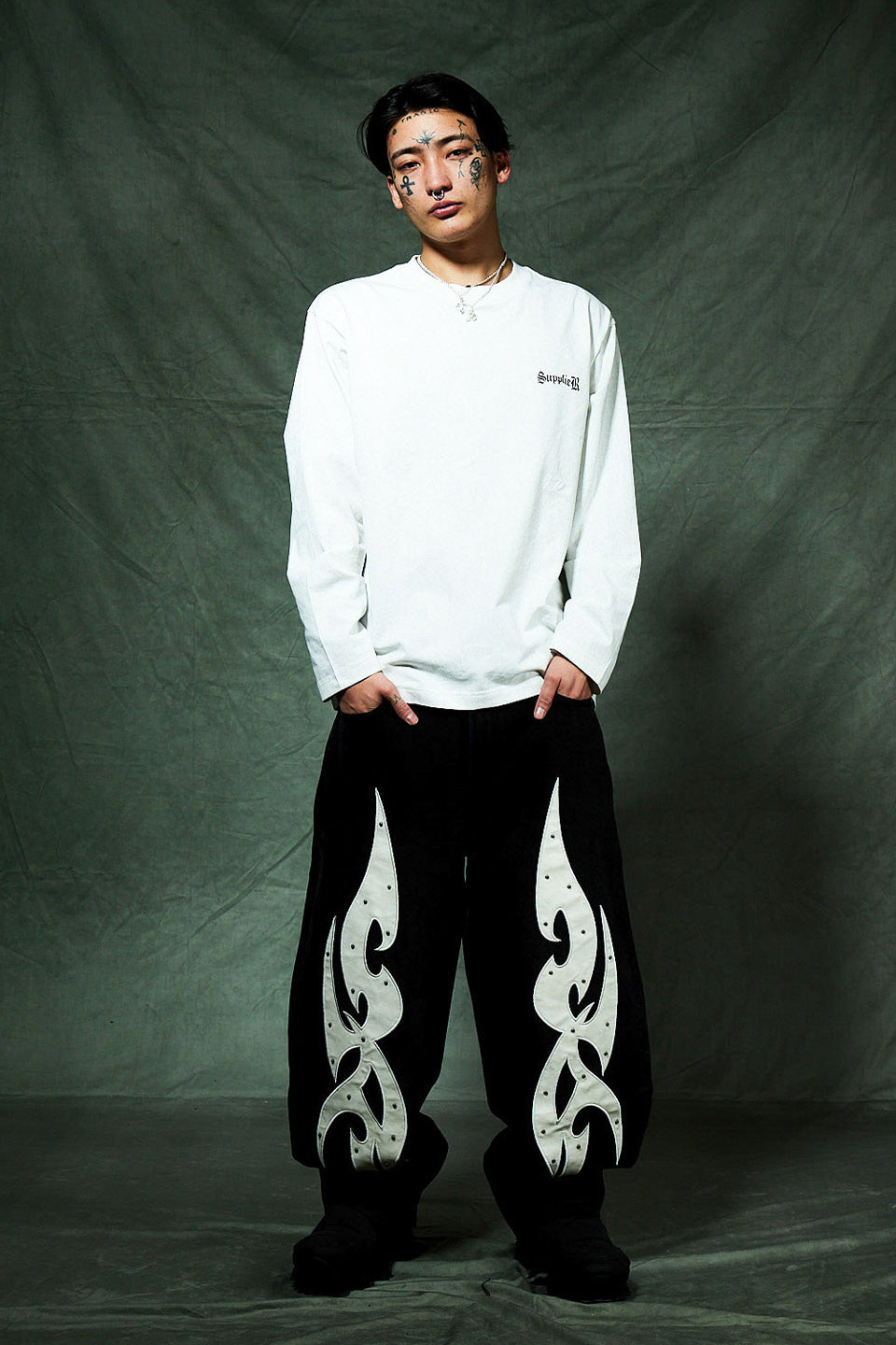 Cross Rhinestone Long Sleeve Tee