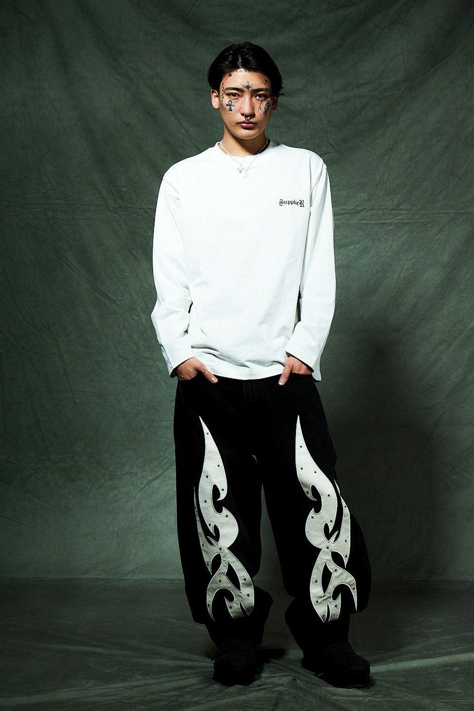 Cross Rhinestone Long Sleeve Tee