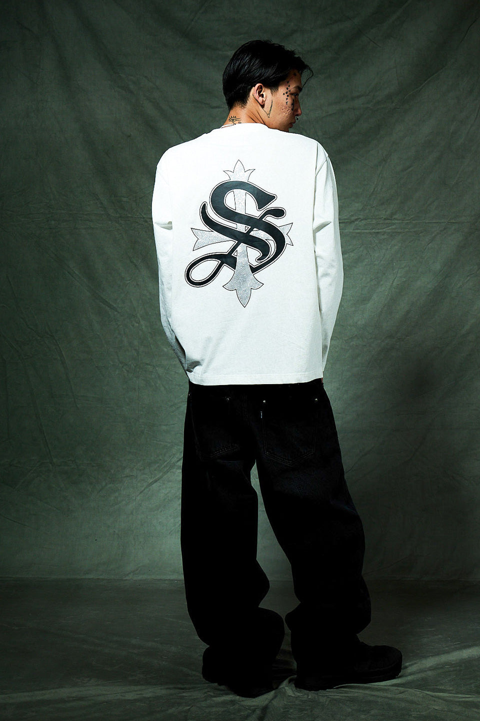 Cross Rhinestone Long Sleeve Tee