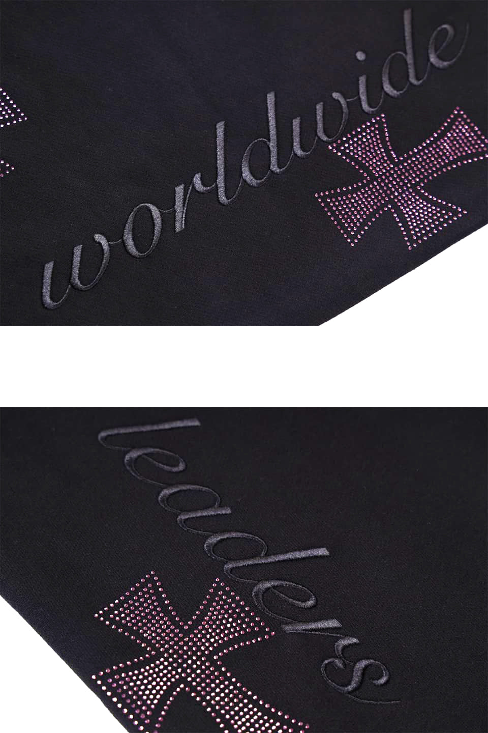 【予約商品】Black x Purple Cross Rhinestone Jogger【10月下旬~11月上旬お届け】
