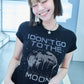 【I don't go to the moon】Moon Rhinestone Tee - Tight Fit - Black&White Set