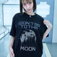 【I don't go to the moon】 Moon Rhinestone Tee - Oversize Fit