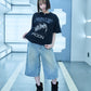 【I don't go to the moon】 Moon Rhinestone Tee - Oversize Fit