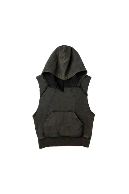 Washed Heavy Weight Vest Hoodie