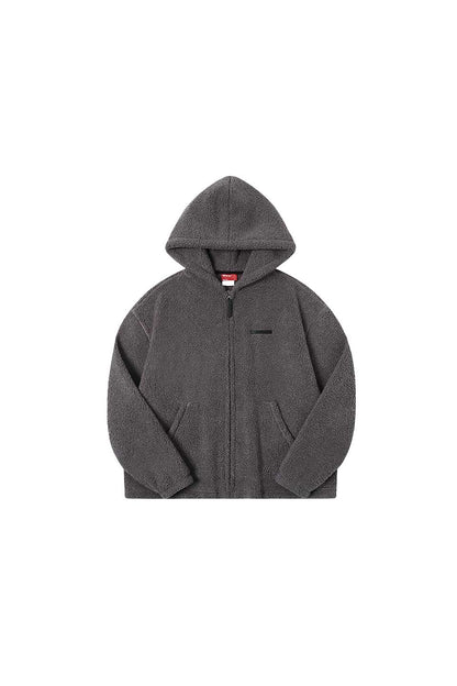 Imitation Lambswool Cardigan Hoodie