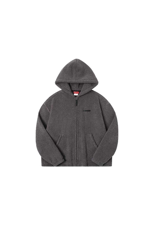 Imitation Lambswool Cardigan Hoodie