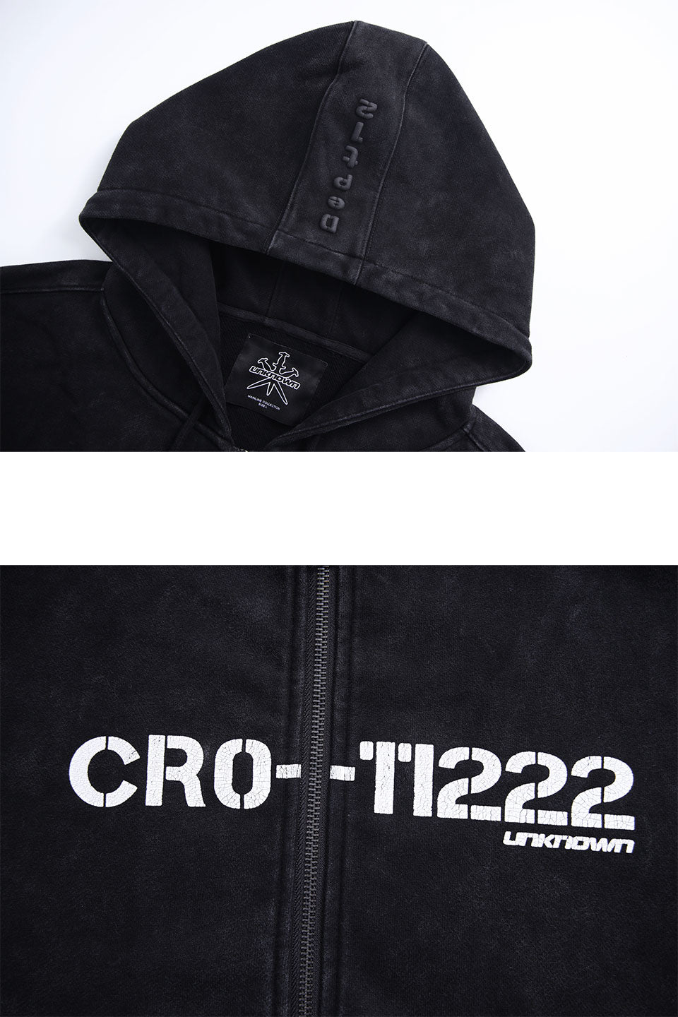 Dagger Graphic washed hoodie